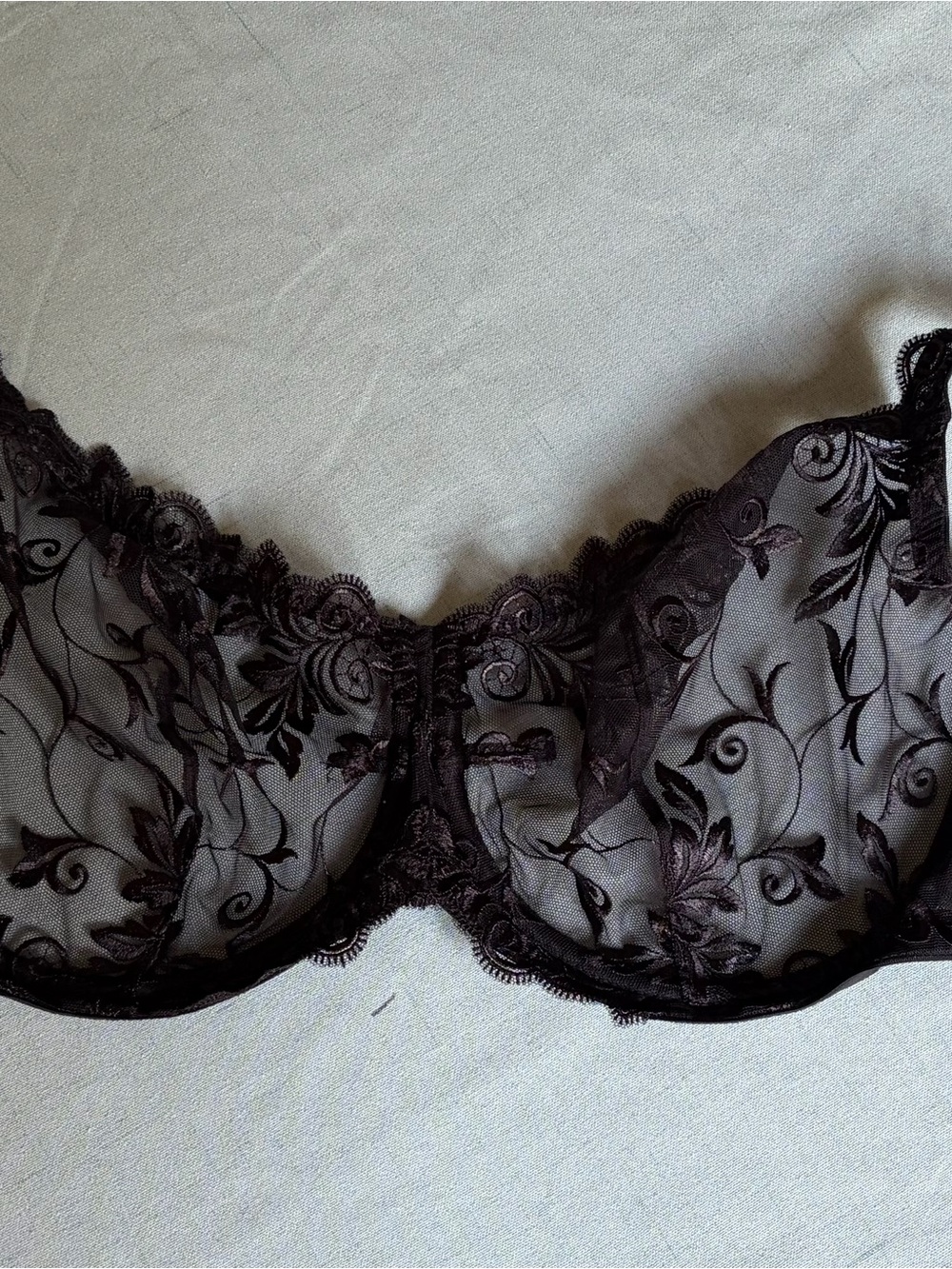 Soma Black Sheer Floral Lace Underwire Bra